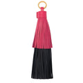 Bottega Veneta Two-Tone Pleated Leather Key Case — Pink