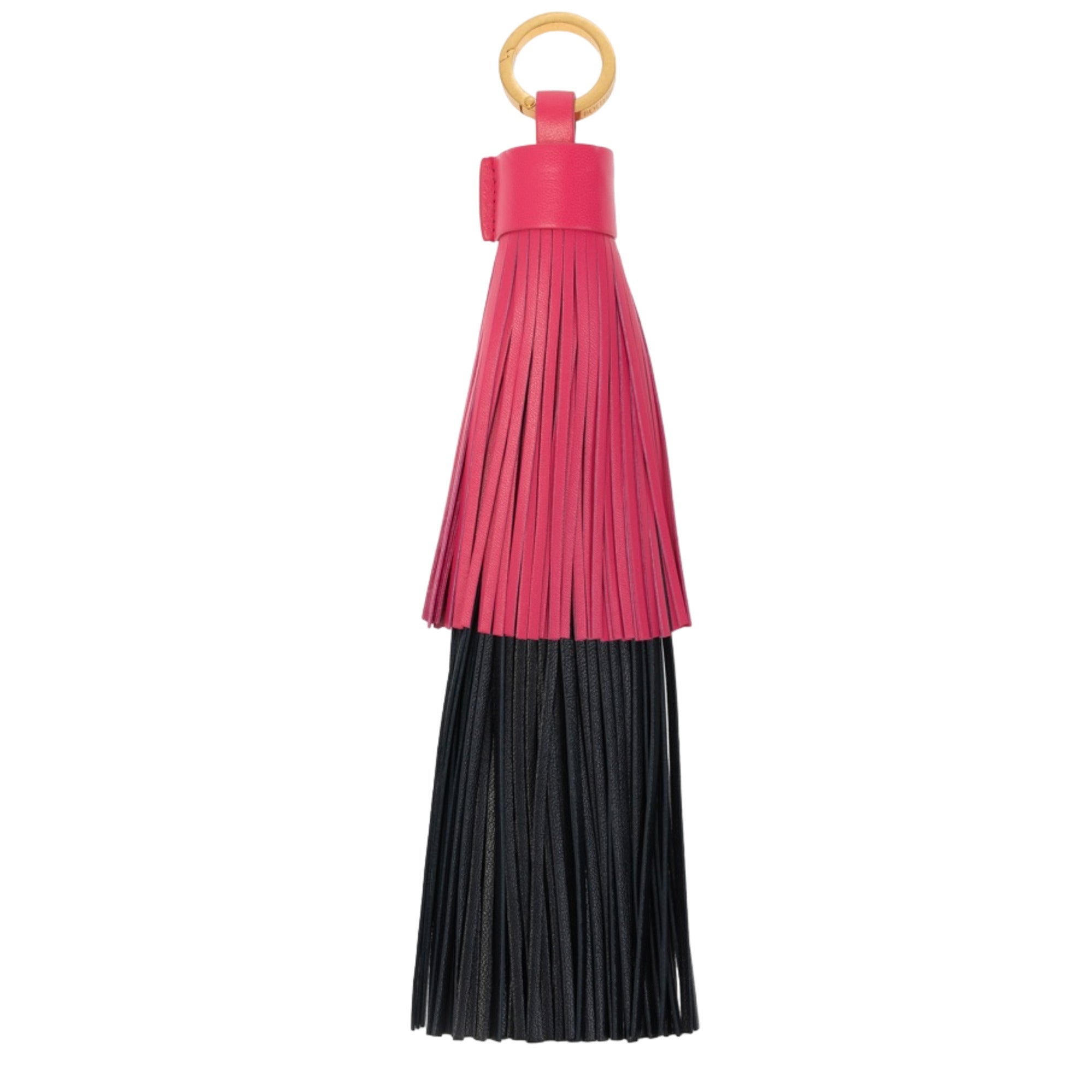 Bottega Veneta Two-Tone Pleated Leather Key Case — Pink