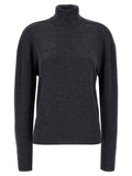Burberry Wool High-Neck Sweater — Charcoal