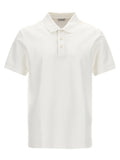 Burberry Logo-Embroidered Piqué Cotton Polo Shirt — Ivory