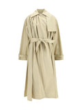 Calvin Klein Washed Cotton Trench Coat — Beige