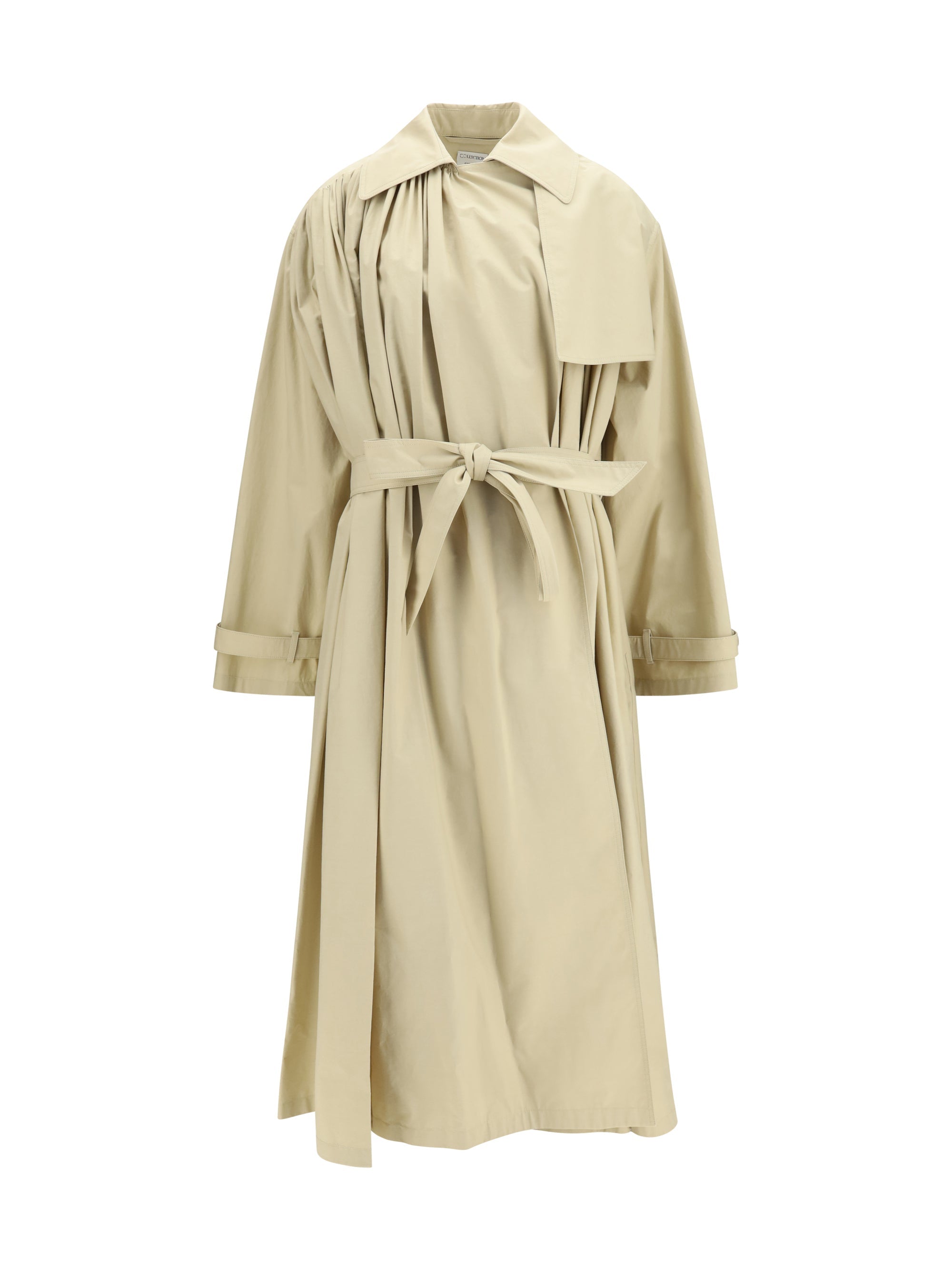 Calvin Klein Washed Cotton Trench Coat — Beige
