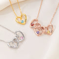 Colgante de corazón personalizado Collar de piedra de nacimiento con 1-6 nombres grabados Joyería delicada Día de la Madre Cumpleaños Aniversario Día de San Valentín Regalo para mujeres
