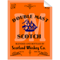 Double Mast Scotch Whiskey Bottle Single Self Adhesive Label - License and Royalty Free for Film Use By Prop Money Inc.