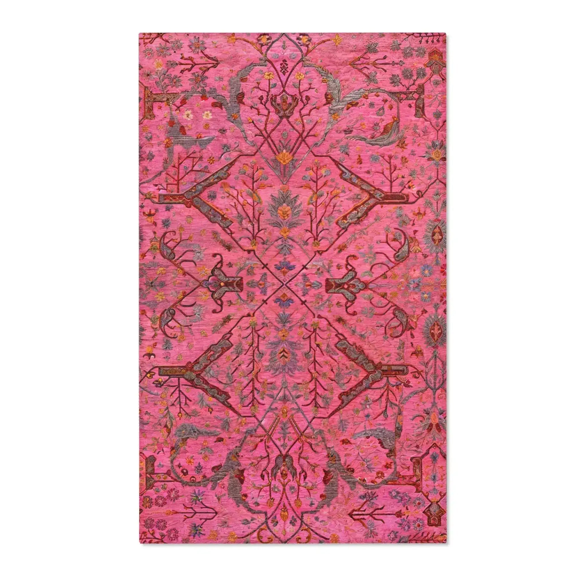 Barbiecore Boho Bloom Accent Rug