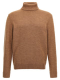 Zanone Wool Turtleneck Sweater — Camel