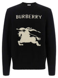 Burberry EKD Logo Intarsia-Knit Sweater — Black