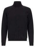 Zanone Virgin Wool Turtleneck Sweater — Black
