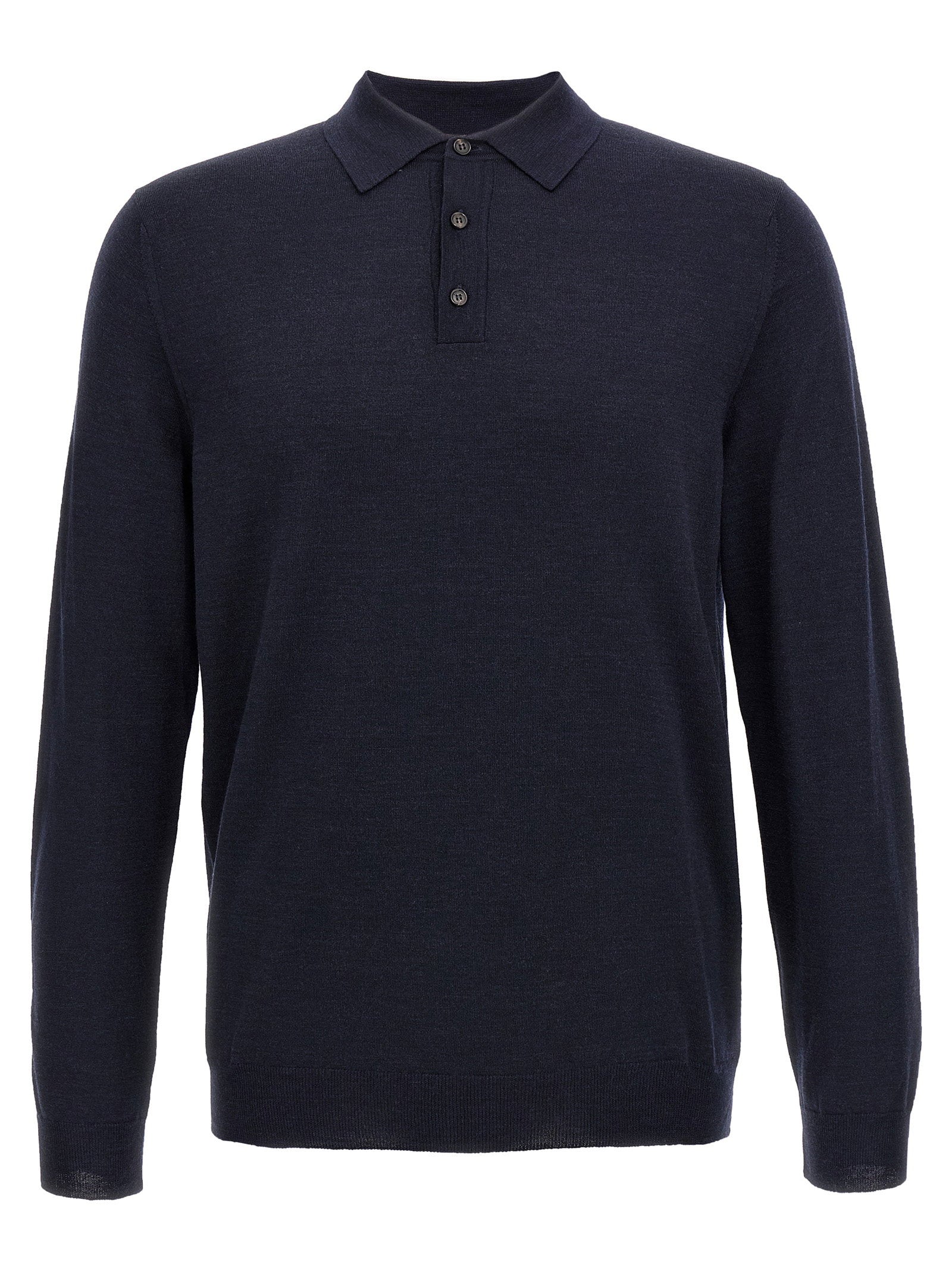 Zanone Virgin Wool Polo Shirt — Navy