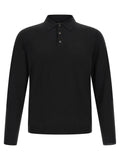 Zanone Wool Blend Polo — Black