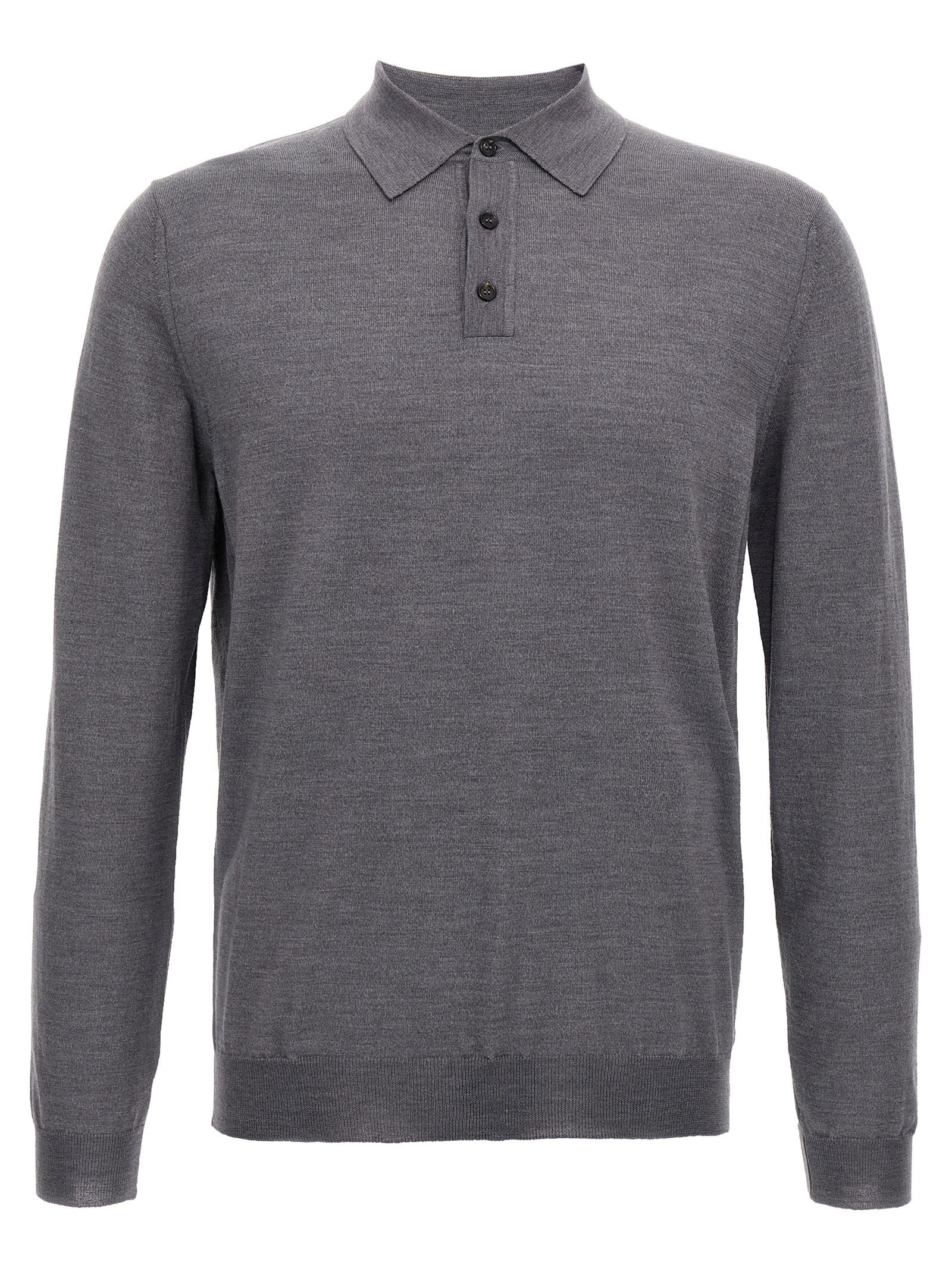 Zanone Virgin Wool Polo Shirt — Grey