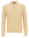 Zanone Wool and Cashmere Blend Polo — Cream