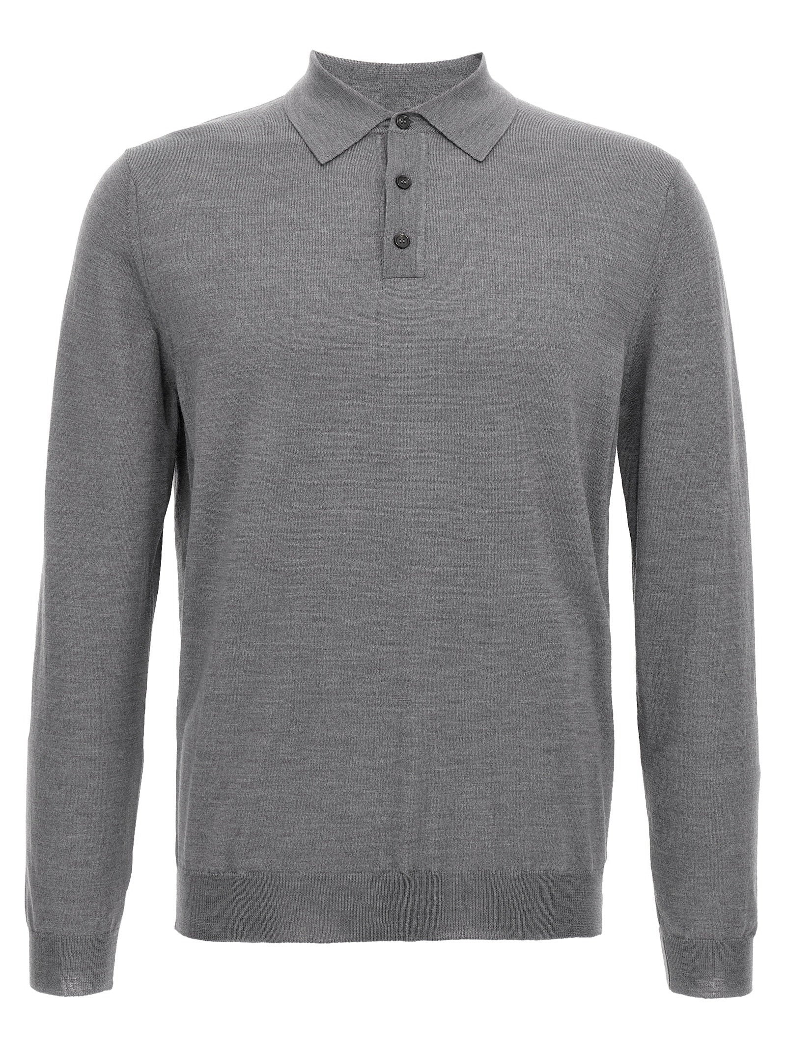 Zanone Virgin Wool Polo — Gray