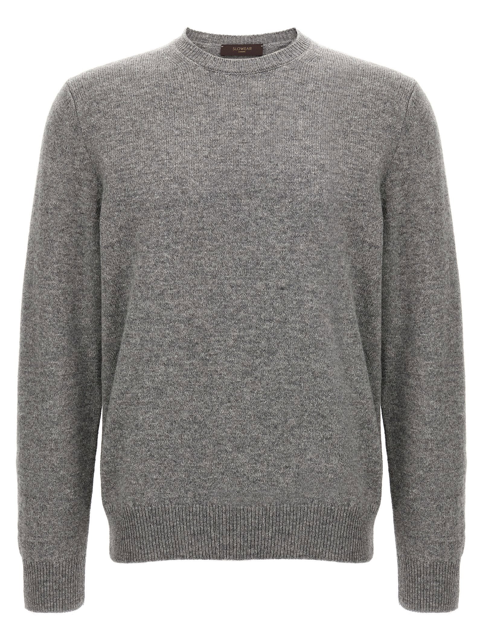 Zanone Virgin Wool Crewneck Sweater — Gray