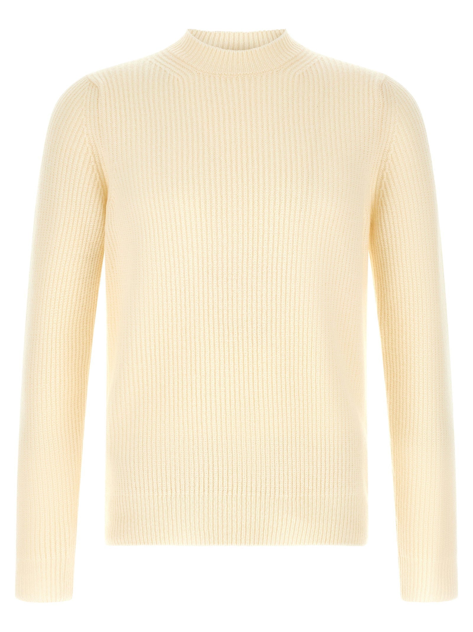 Zanone Ribbed Virgin Wool Sweater — Cream