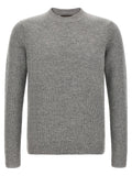Zanone Ribbed Virgin Wool Sweater — Grey