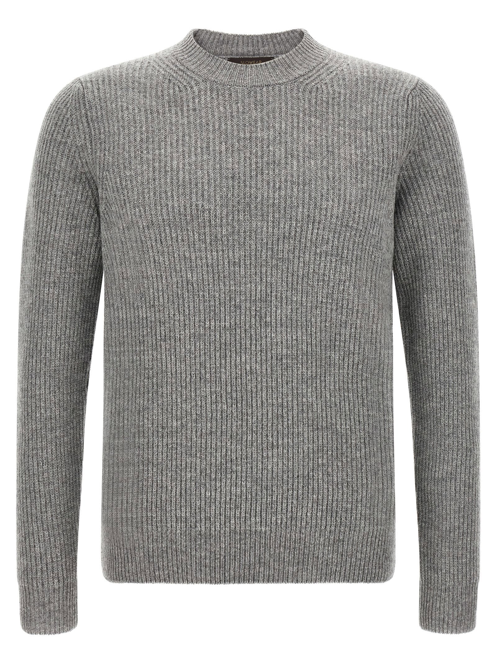 Zanone Ribbed Virgin Wool Sweater — Grey