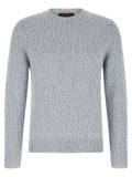 Zanone Two-Tone Knit Cotton Sweater — Gray