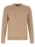 Zanone Cotton Crew-Neck Sweater — Beige