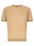 Zanone Linen-Cotton Blend Sweater — Beige