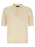 Zanone Cotton Knit Polo Shirt — Cream