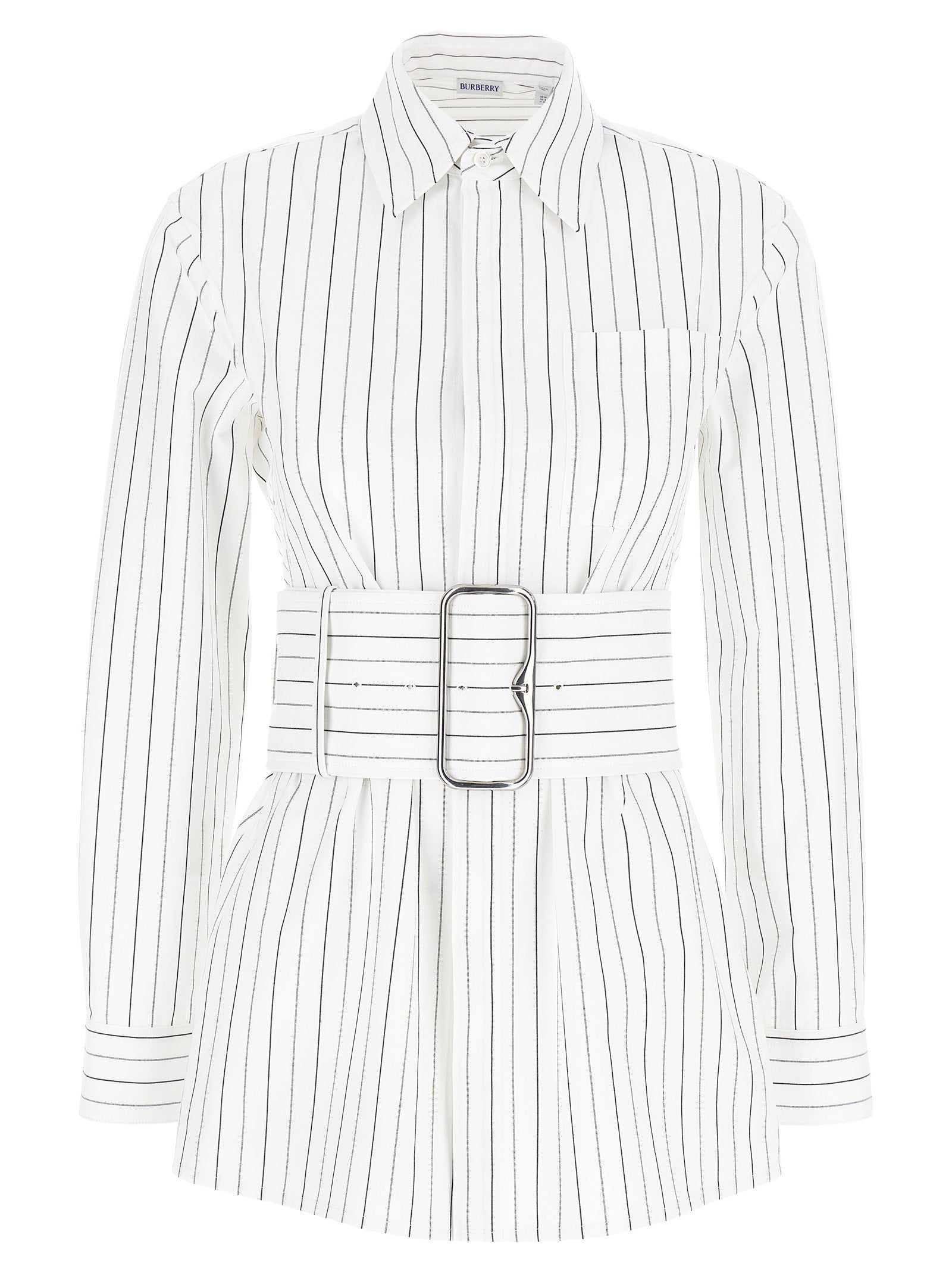 Burberry Striped Cotton Shirt — White