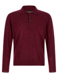 Zanone Cashmere Knit Polo Shirt — Burgundy