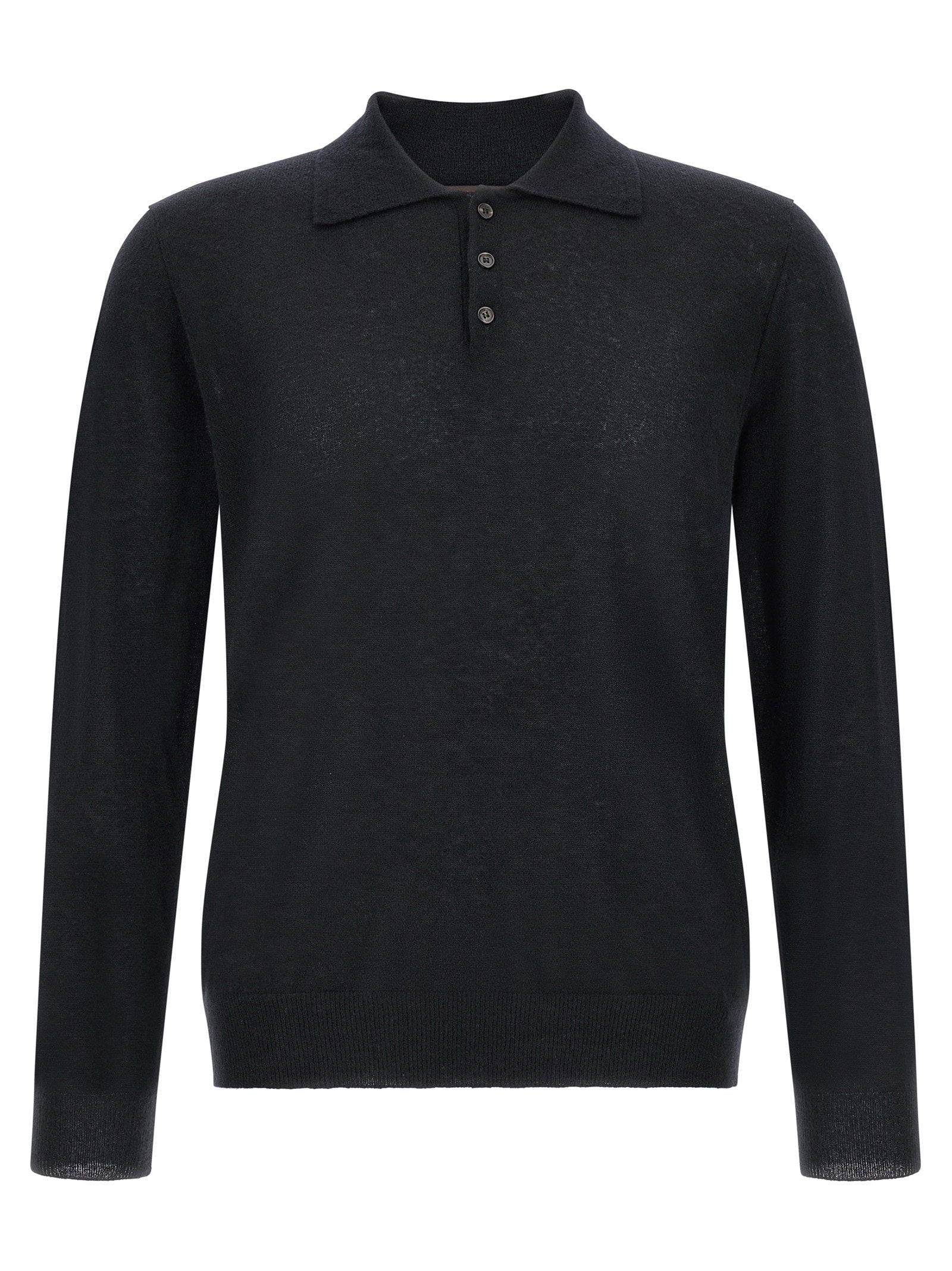 Zanone Cashmere Polo Shirt — Black