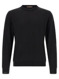 Zanone Virgin Wool Crewneck Sweater — Black