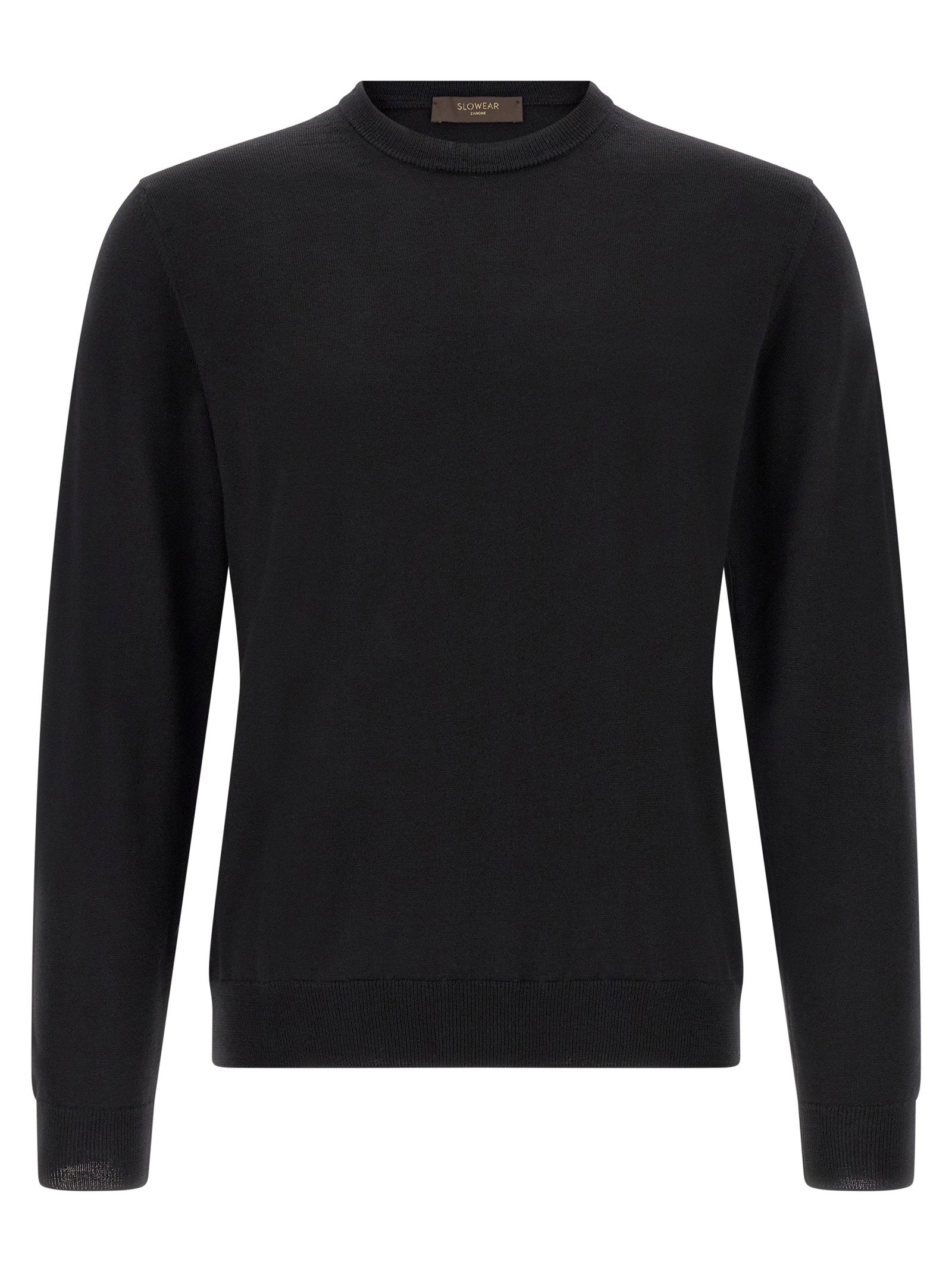 Zanone Virgin Wool Crewneck Sweater — Black