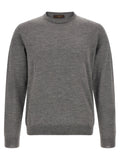 Zanone Virgin Wool Crew Neck Sweater — Gray
