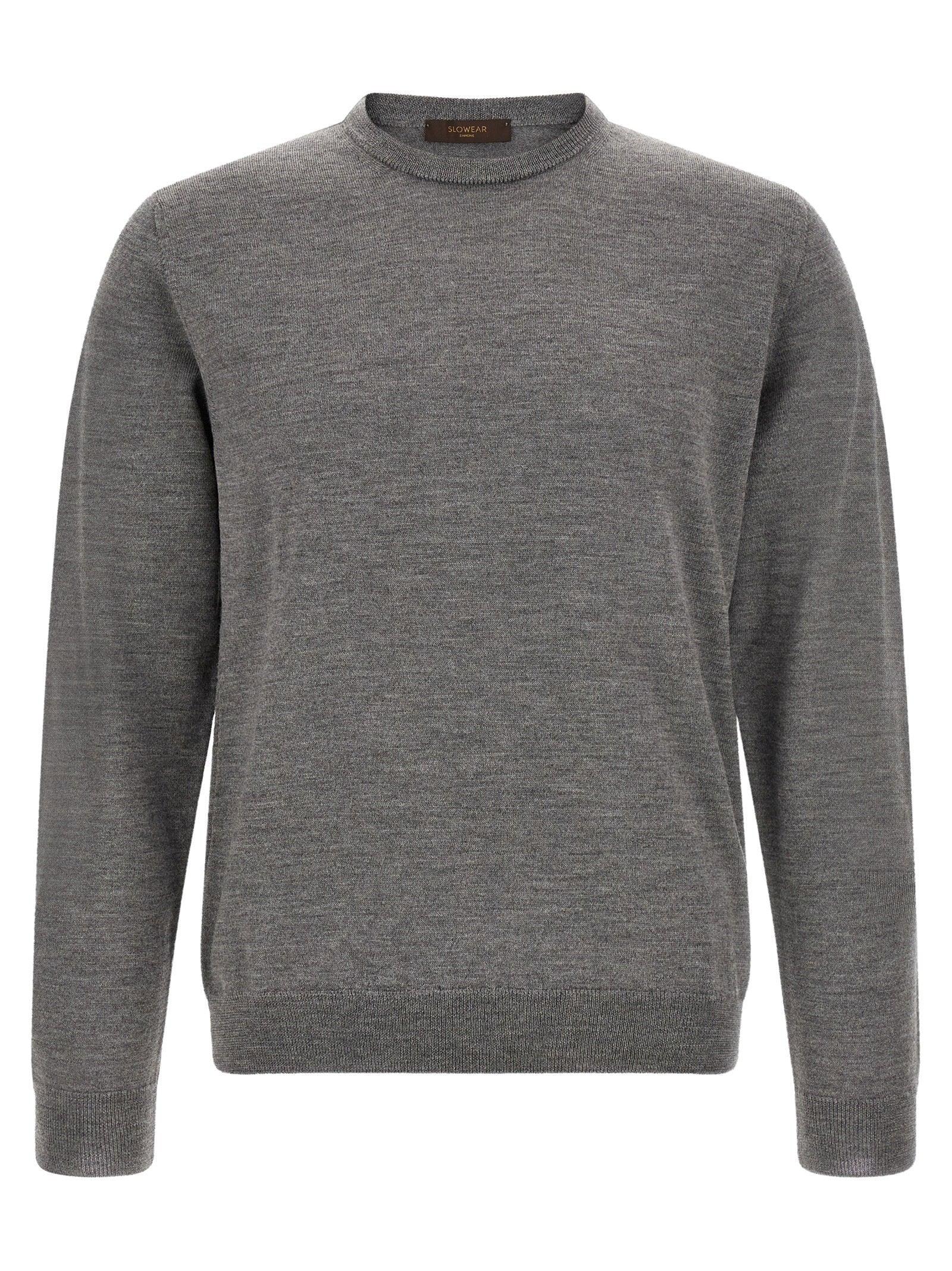 Zanone Virgin Wool Crew Neck Sweater — Gray