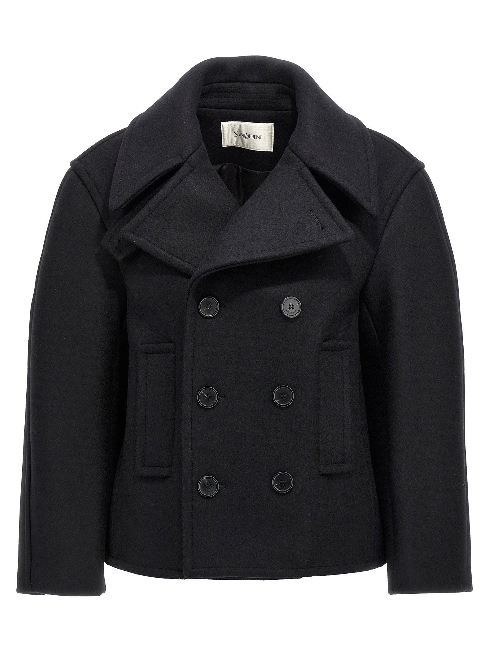 Saint Laurent Caban Coat — Black