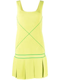 Bottega Veneta Sleeveless Drop-Waist Tennis Dress — Yellow