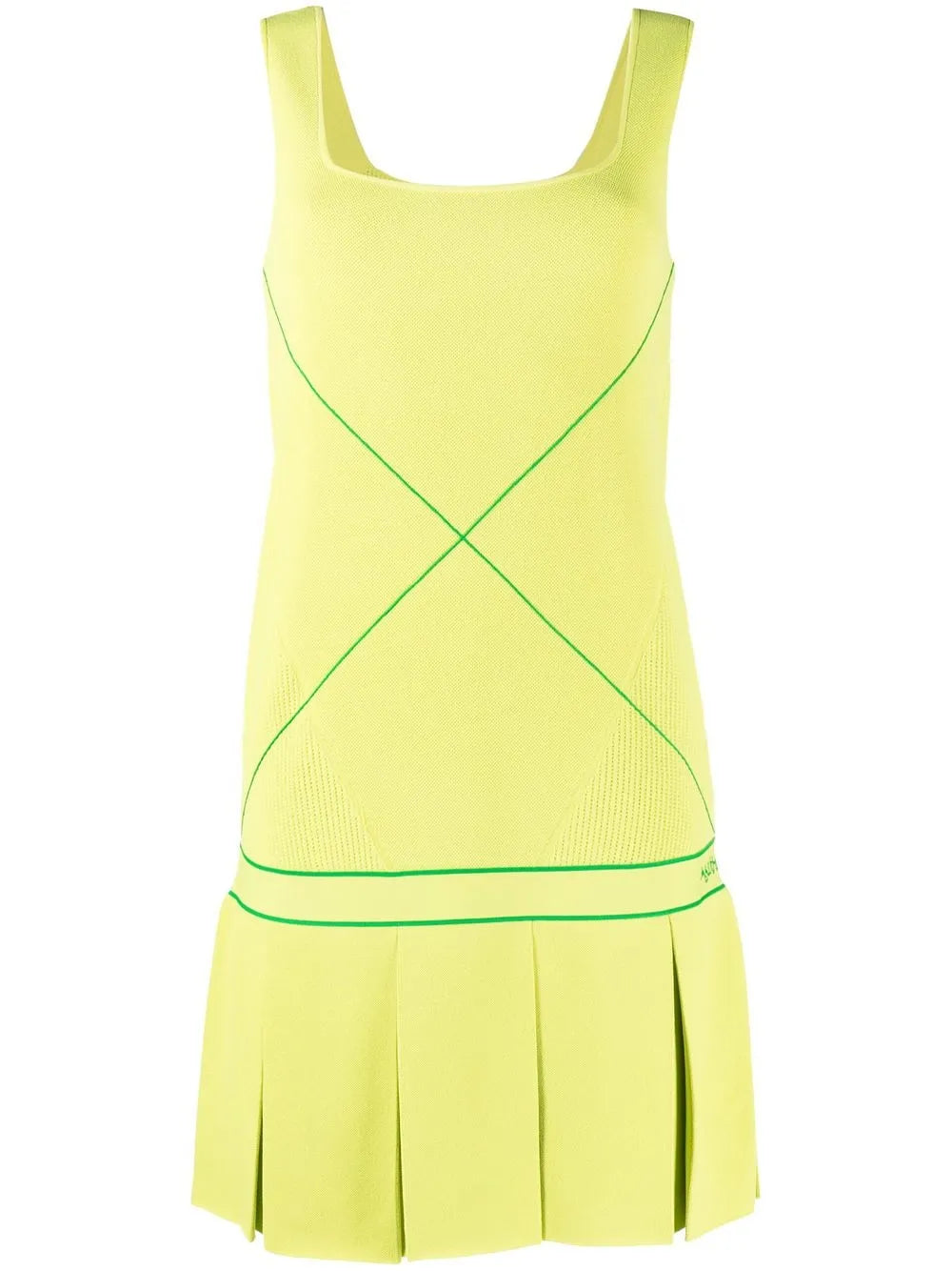 Bottega Veneta Sleeveless Drop-Waist Tennis Dress — Yellow