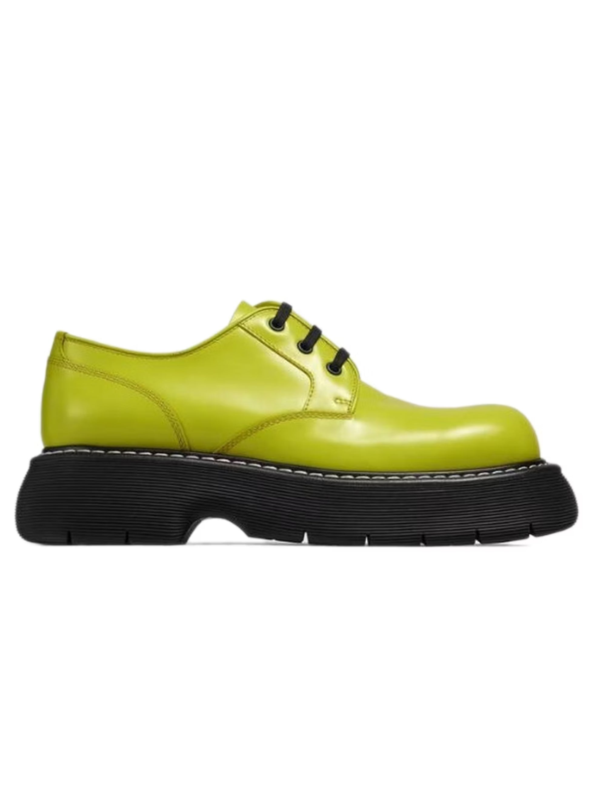 Bottega Veneta Platform Leather Oxford — Lime