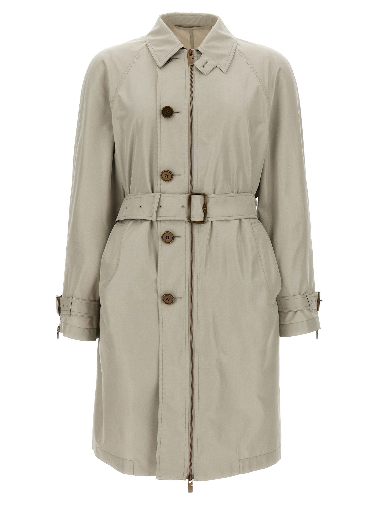 Burberry Mulberry Silk Car Coat — Beige