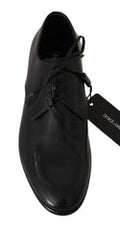 Men's Blue Leather Polished Dress Derby Shoes