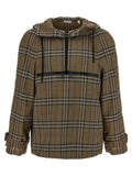 Burberry Check Wool with Hood Shirt — Khaki