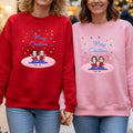 Personalizado 2-6 Navidad traje de dibujos animados de las niñas sudadera con capucha suave con los nombres de desgaste diario de regalo de Navidad para Besties Hermanas