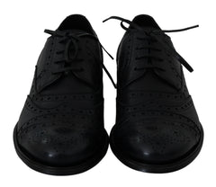 Men's Blue Leather Wingtip Oxford Dress Shoes
