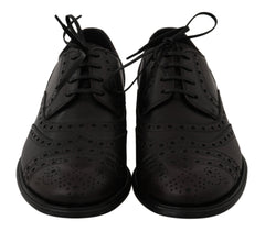 Men's Black Leather Wingtip Oxford Dress Shoes Bordeaux