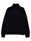 Stone Island Junior Logo-Badge Turtleneck Sweater — Black
