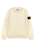 Stone Island Junior Logo Patch Wool Sweater — Cream