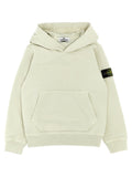 Stone Island Junior Logo Patch Hoodie — Cream