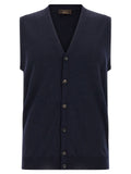 Zanone Flexwool Wool Vest — Navy