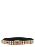 Burberry Reversible Logo-Buckle Check Belt — Beige