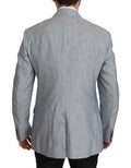 Men's Blue Flax Napoli Jacket Coat Blazer Light Silk Clothing