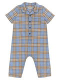 Burberry Burberry Check Cotton Jumpsuit — Blue
