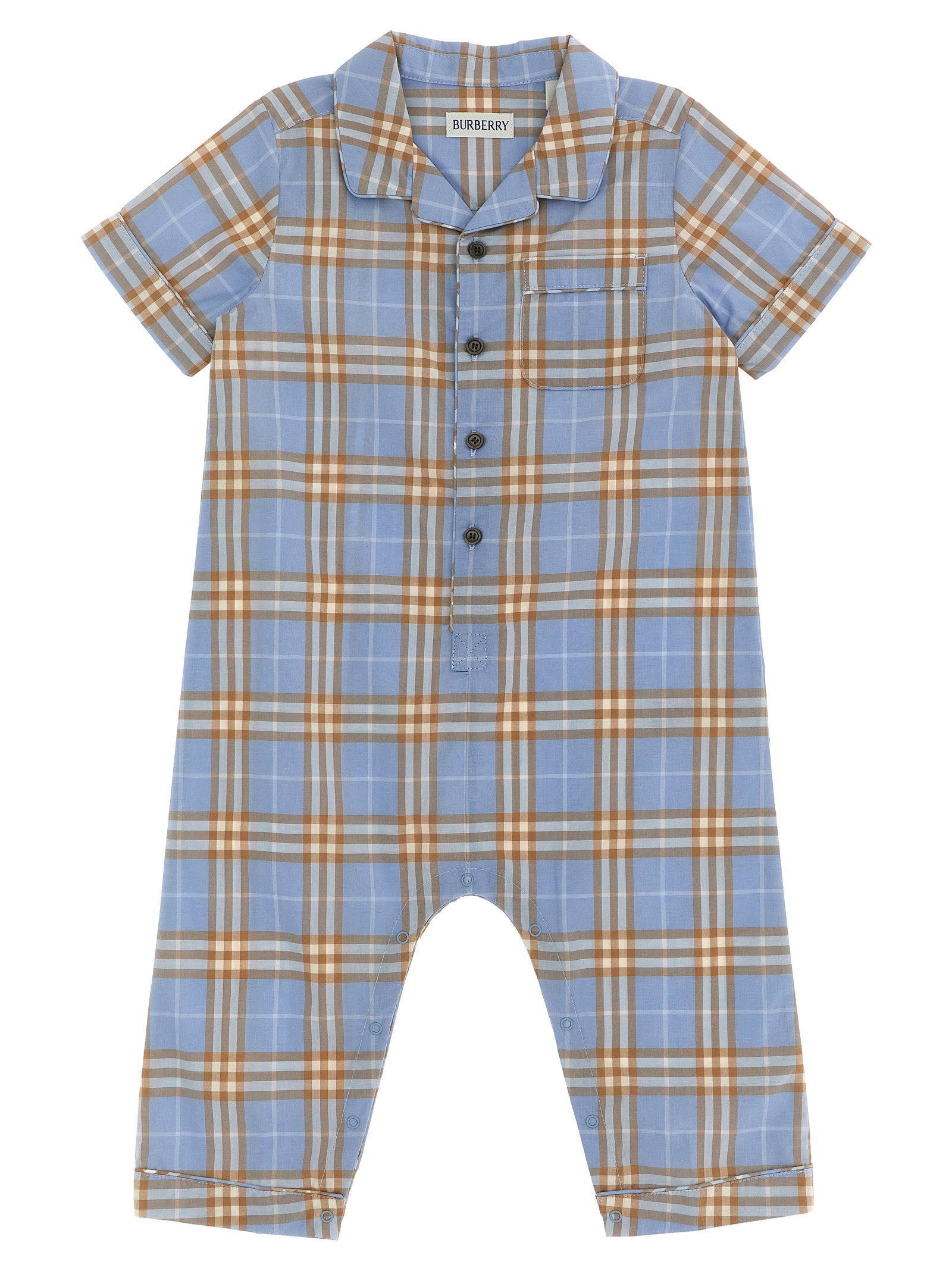 Burberry Burberry Check Cotton Jumpsuit — Blue